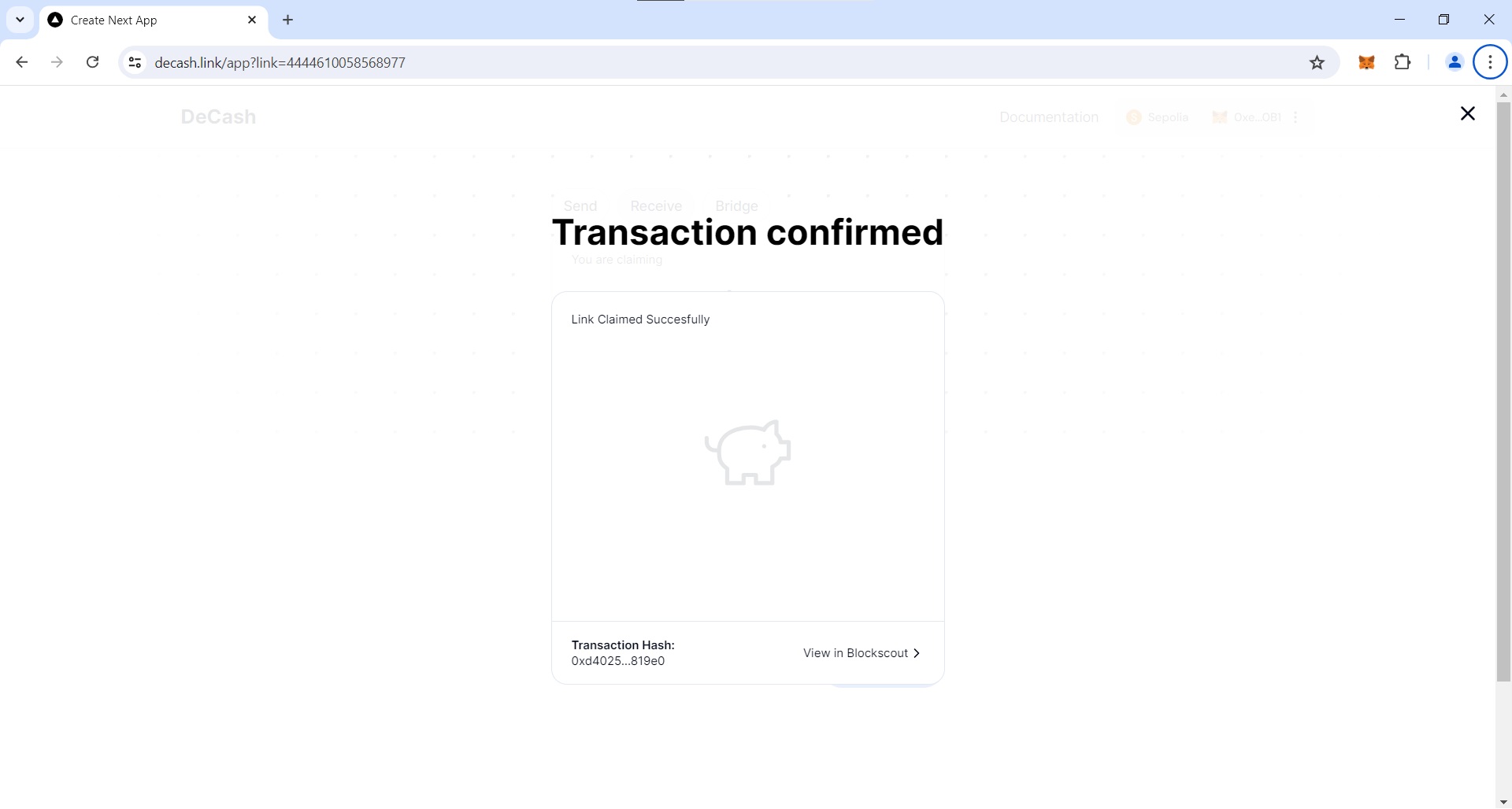 Transaction completed